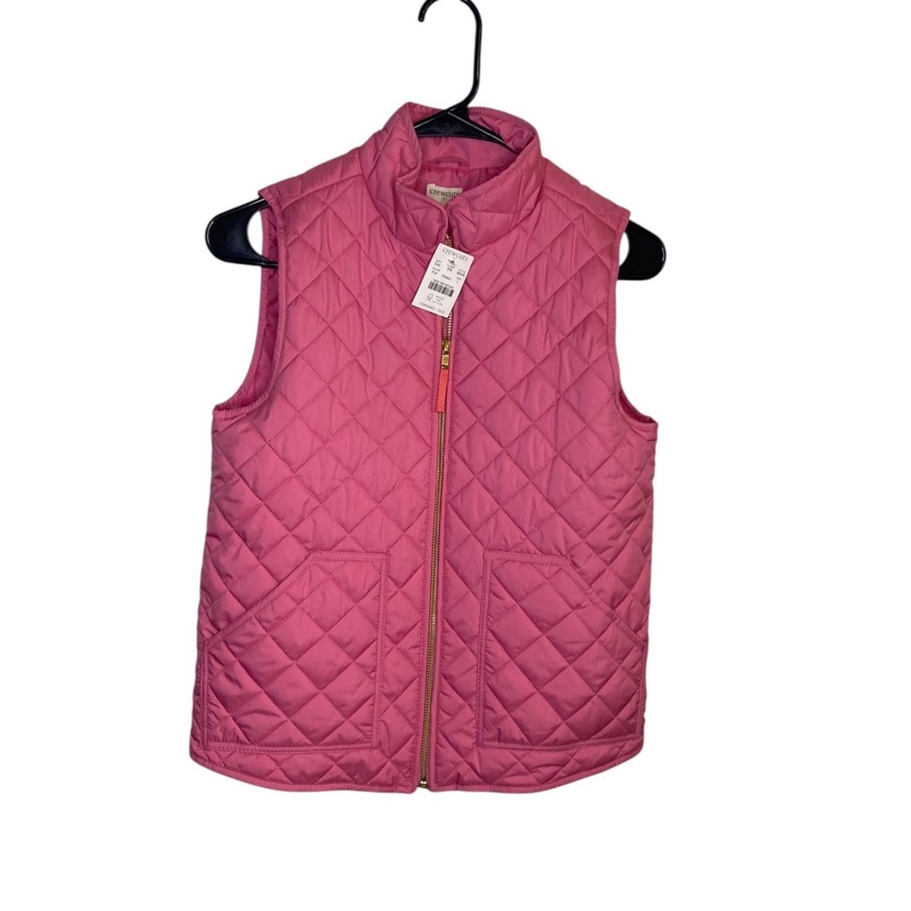 Crewcuts Girls Pink Quilted Puffer Vest Size Large New With Tags